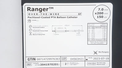 Boston Scientific H74939419702010 Ranger PTA Balloon Cath. 7.0 x 200mm x150cm(x)